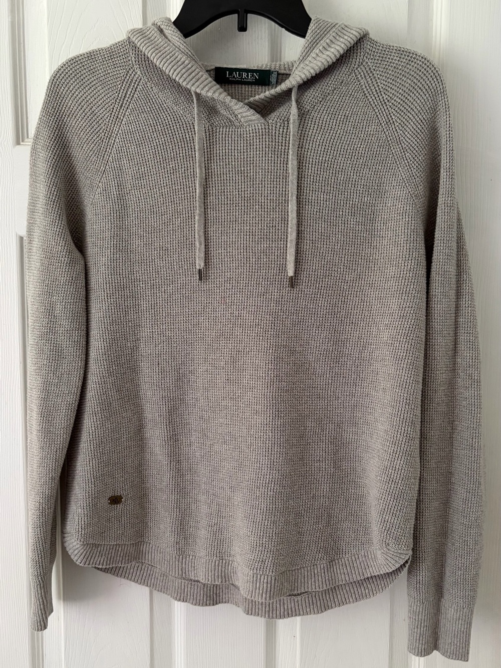 Ralph Lauren Light Gray Knit Hooded Sweater